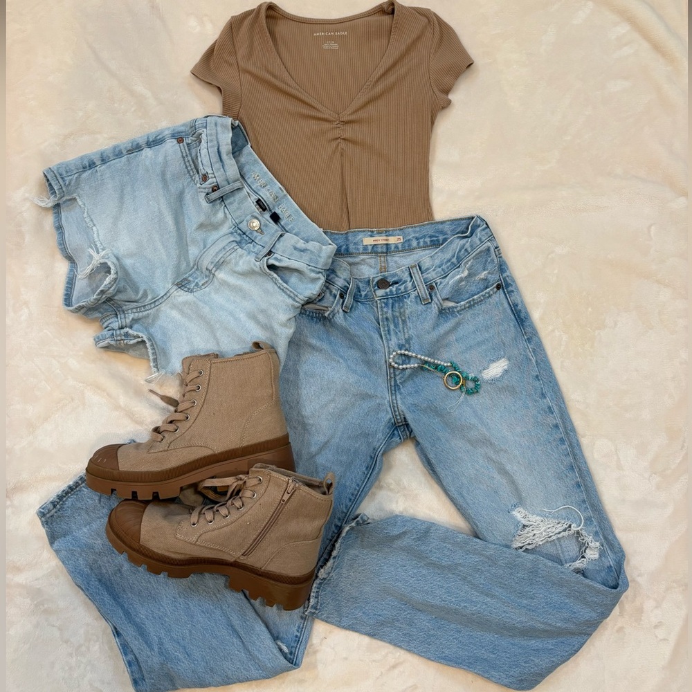 American Eagle Tan Bodysuit Size Small